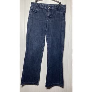 Banana Republic Trouser Bootcut Jeans Women's Size 30 Navy Low Rise Dark Wash